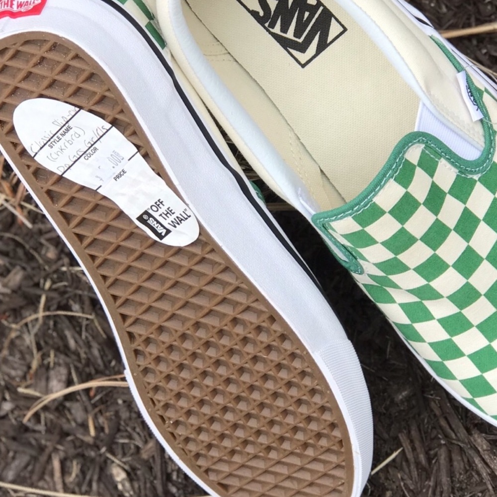 Last NWT 5 Star Vans Dk Green Checkerboard Slip On - Picture 4 of 8